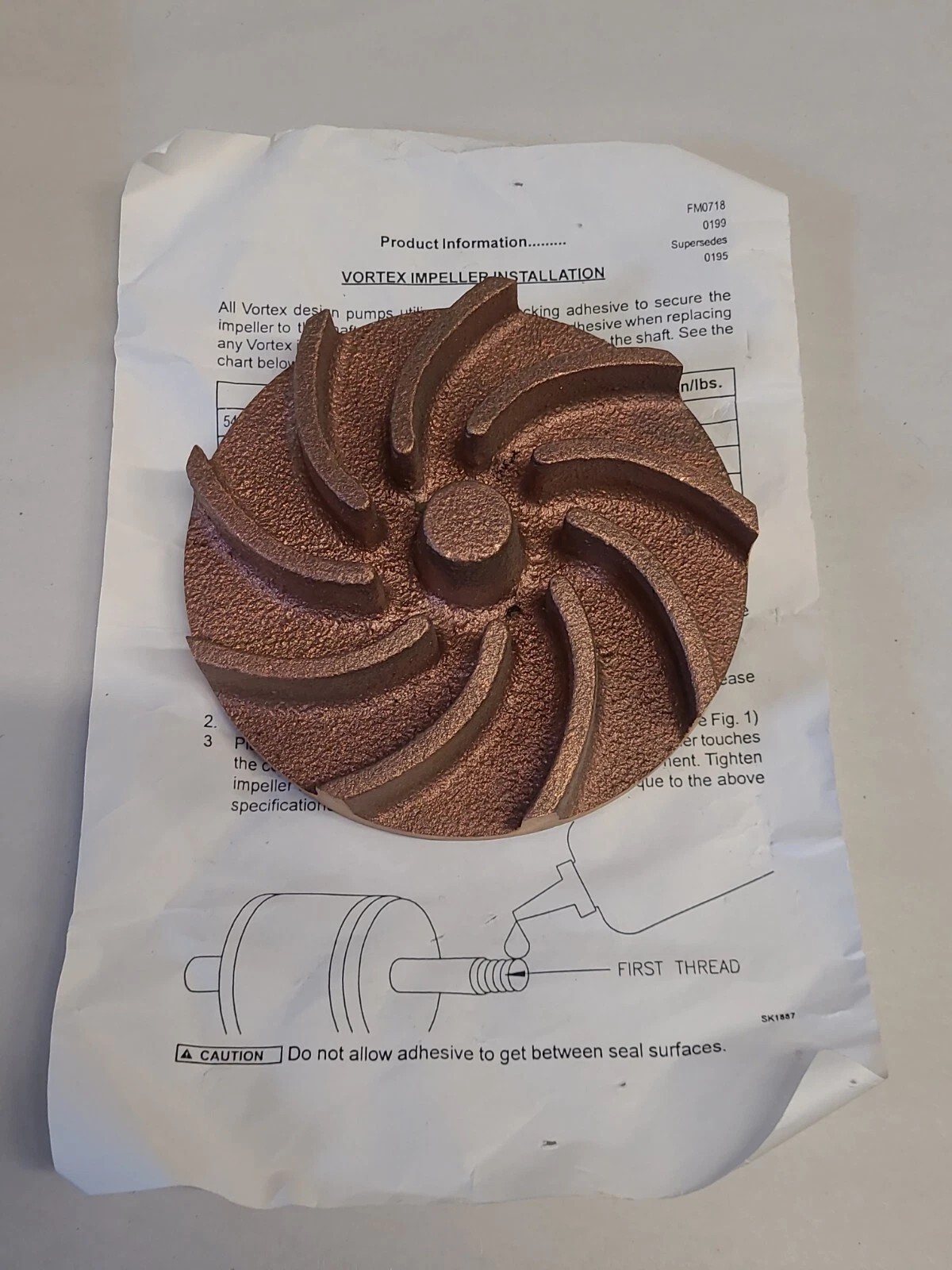 Myers bronze impeller 11070B — myers pump by Myers