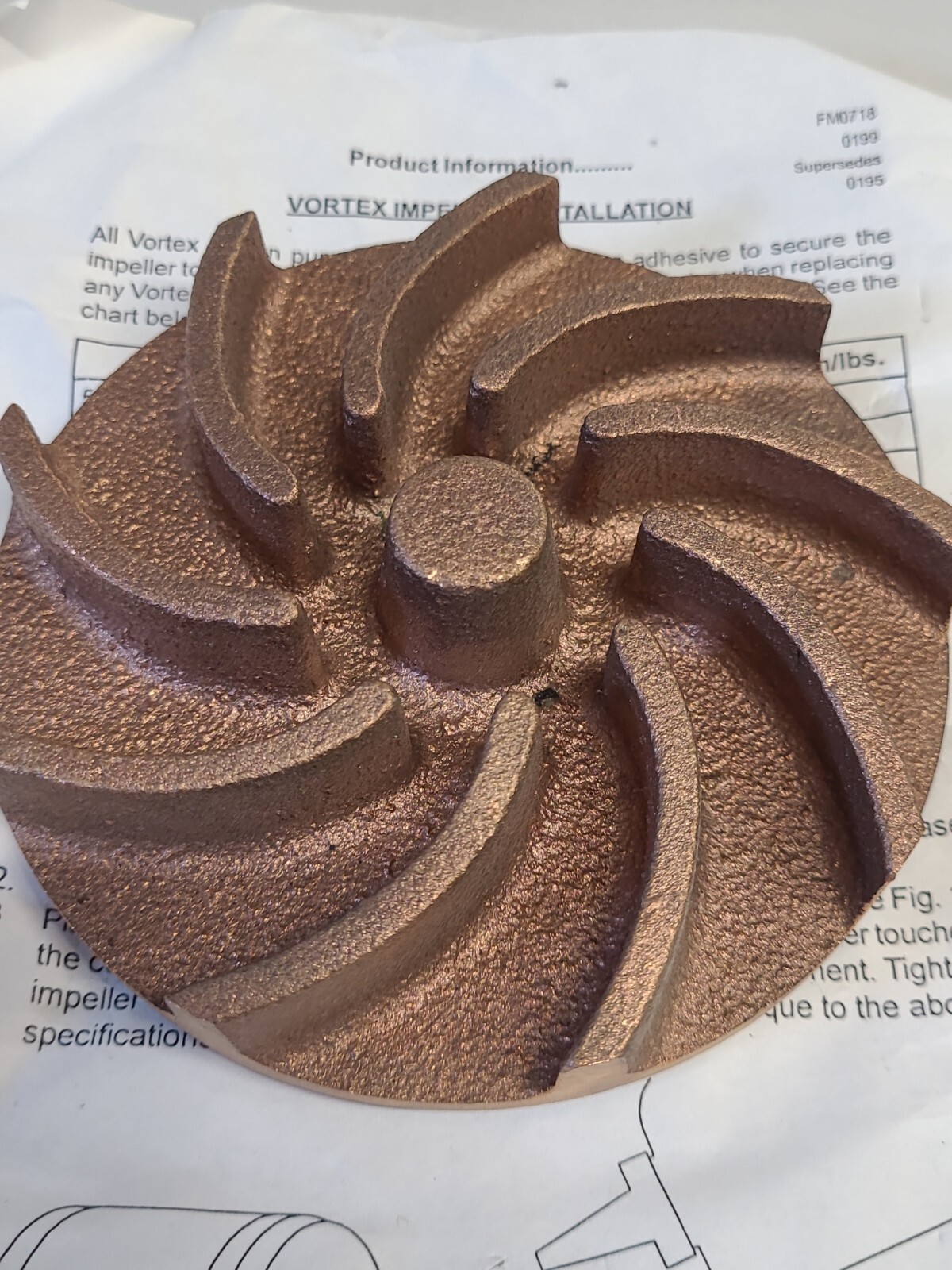 Myers impeller, 6" — myers pump by Myers